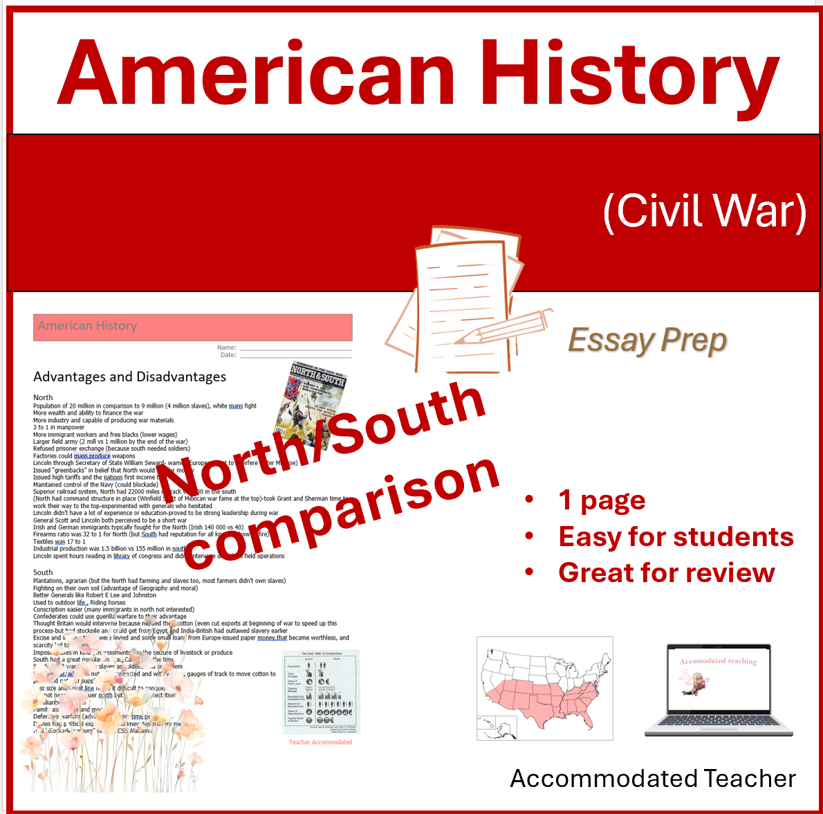 Civil War North and South comparison