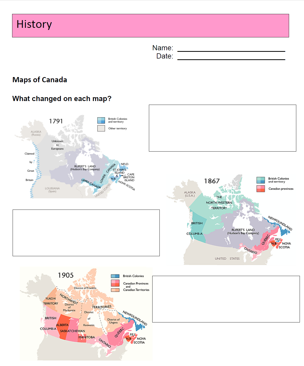 Map of Canada Changes
