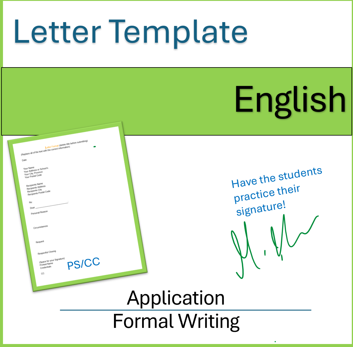 English letter writing template Google